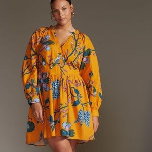 ANTHROPOLOGIE Orange Floral Dress